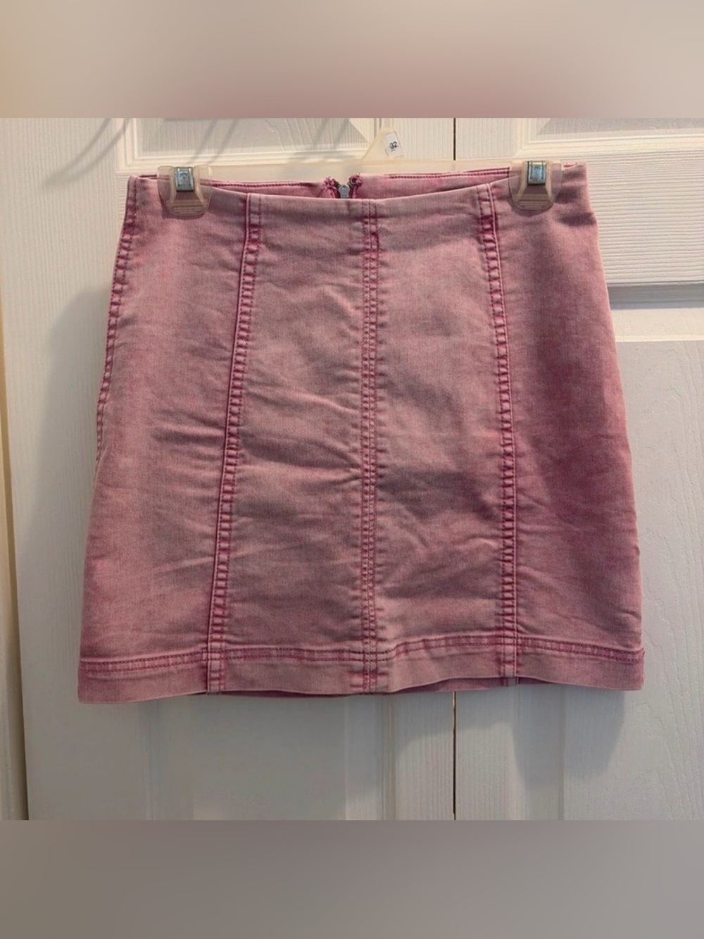 Free People Pink Denim Mini Skirt